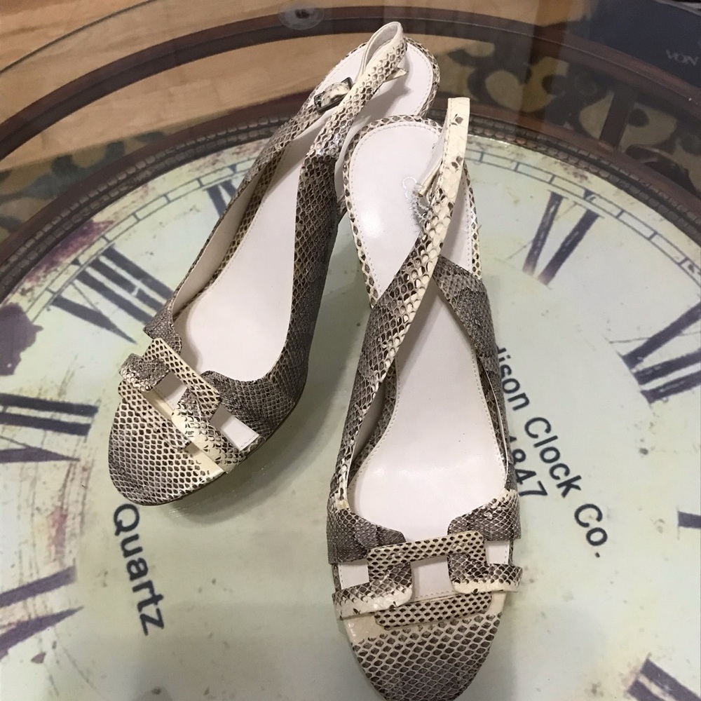 Calvin Klein Stiletto Buckle Sandals Snake Print 9